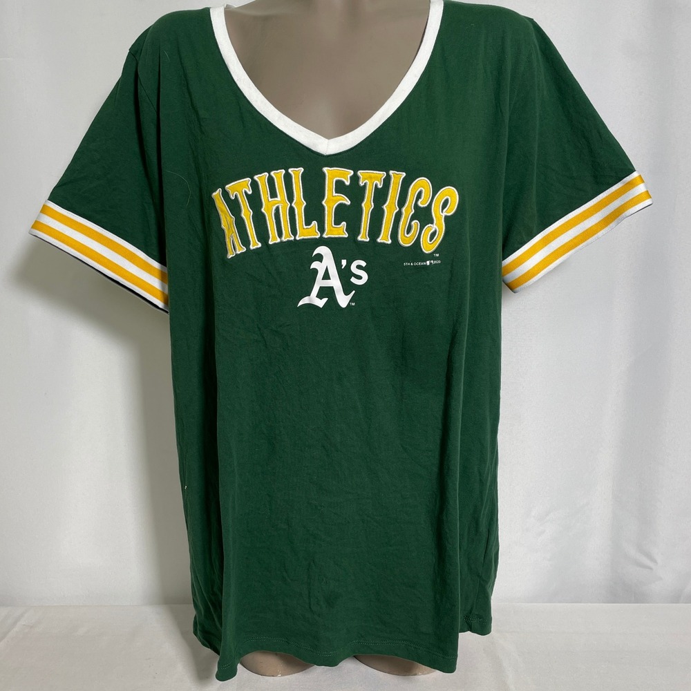Oakland Athletics MLB Baseball New Era Green Jersey Shirt Women's 3XL